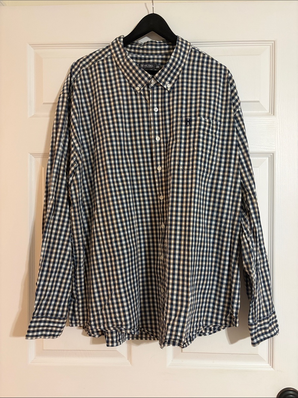 Heybo Outdoors Plaid Button Down Shirt 3XL Performance Stretch Long Sleeve